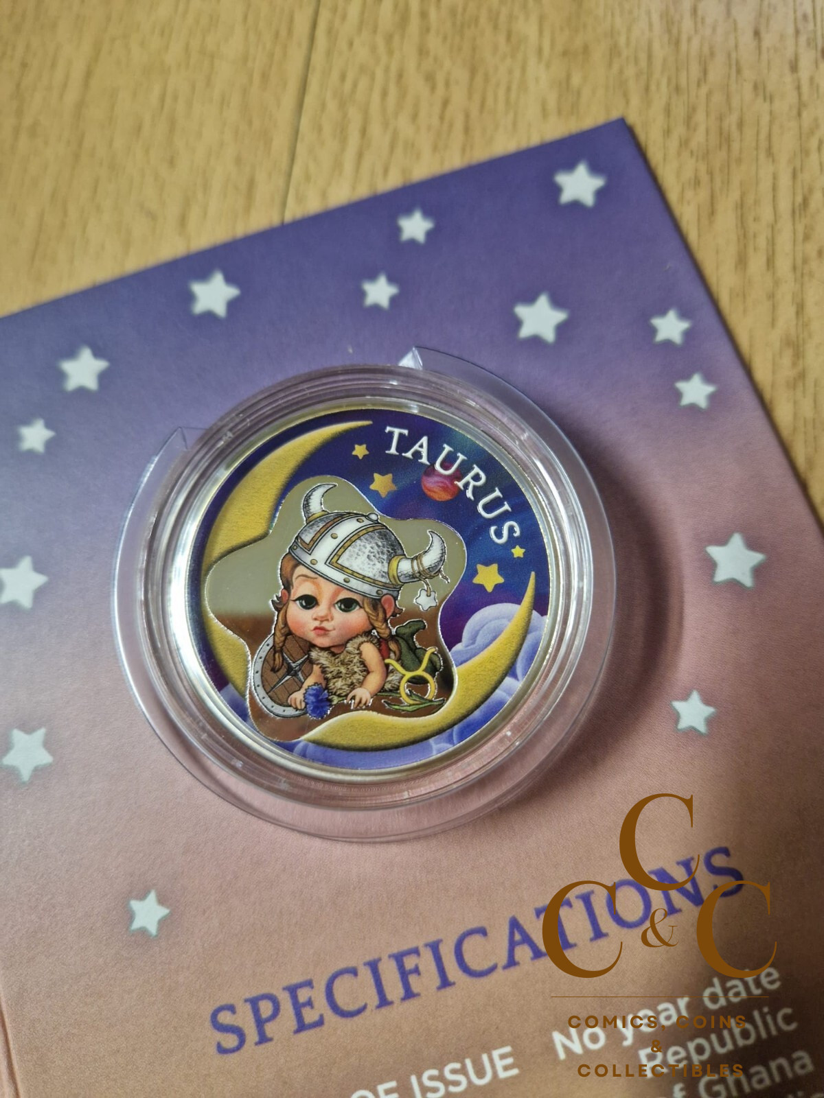 2 Cedi Baby Zodiac - Stier 1/2 oz Silver - 2022 PP Ghana - Image 3