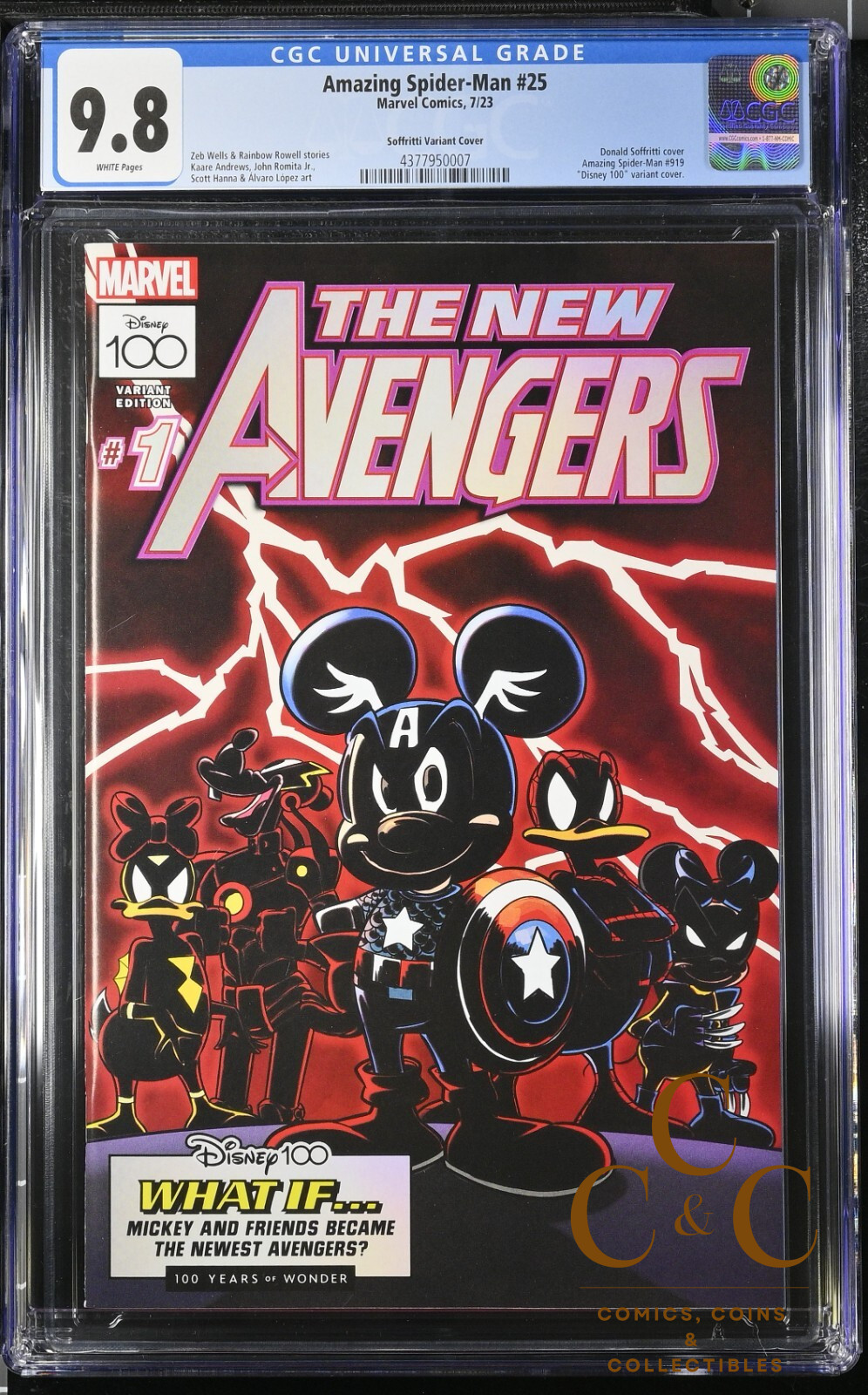 The Amazing Spider-Man #25 The New Avengers Disney Variant- Marvel 2023 -CGC 9.8