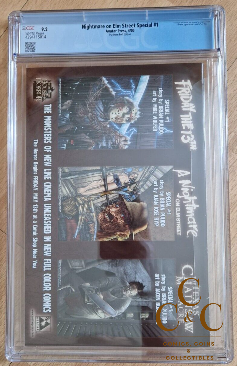 A Nightmare on Elm Street Special #1 - Platinum Foil - Avatar 2005 - CGC 9.2 - Image 3