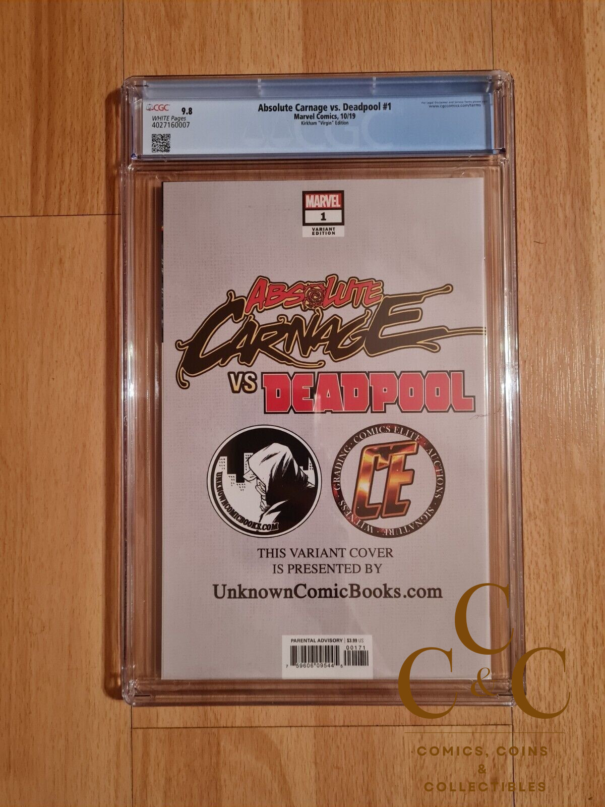 ABSOLUTE CARNAGE VS DEADPOOL #1 TYLER KIRKHAM VIRGIN EXCLUSIVE - CGC 9.8 - Image 3