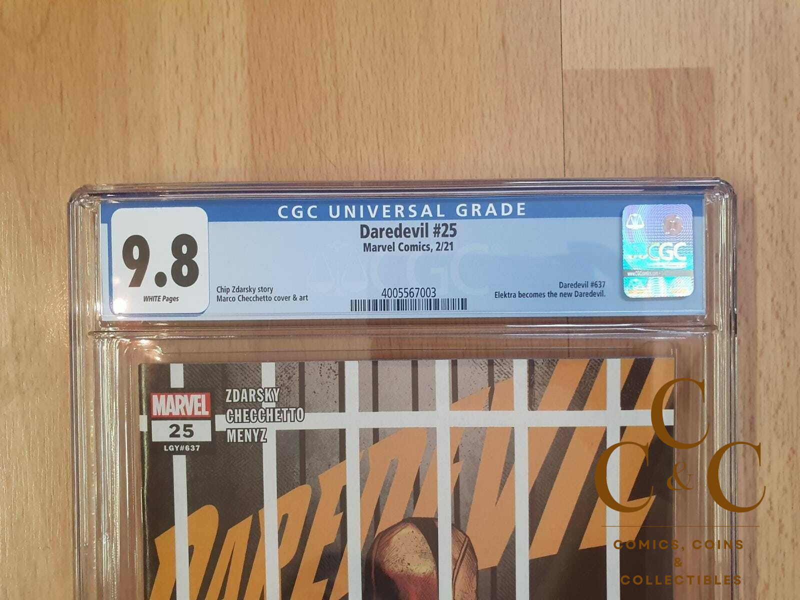 DAREDEVIL #25 - CGC 9.8 - Key Issue - Elektra becomes Daredevil - 1st Print - Image 3