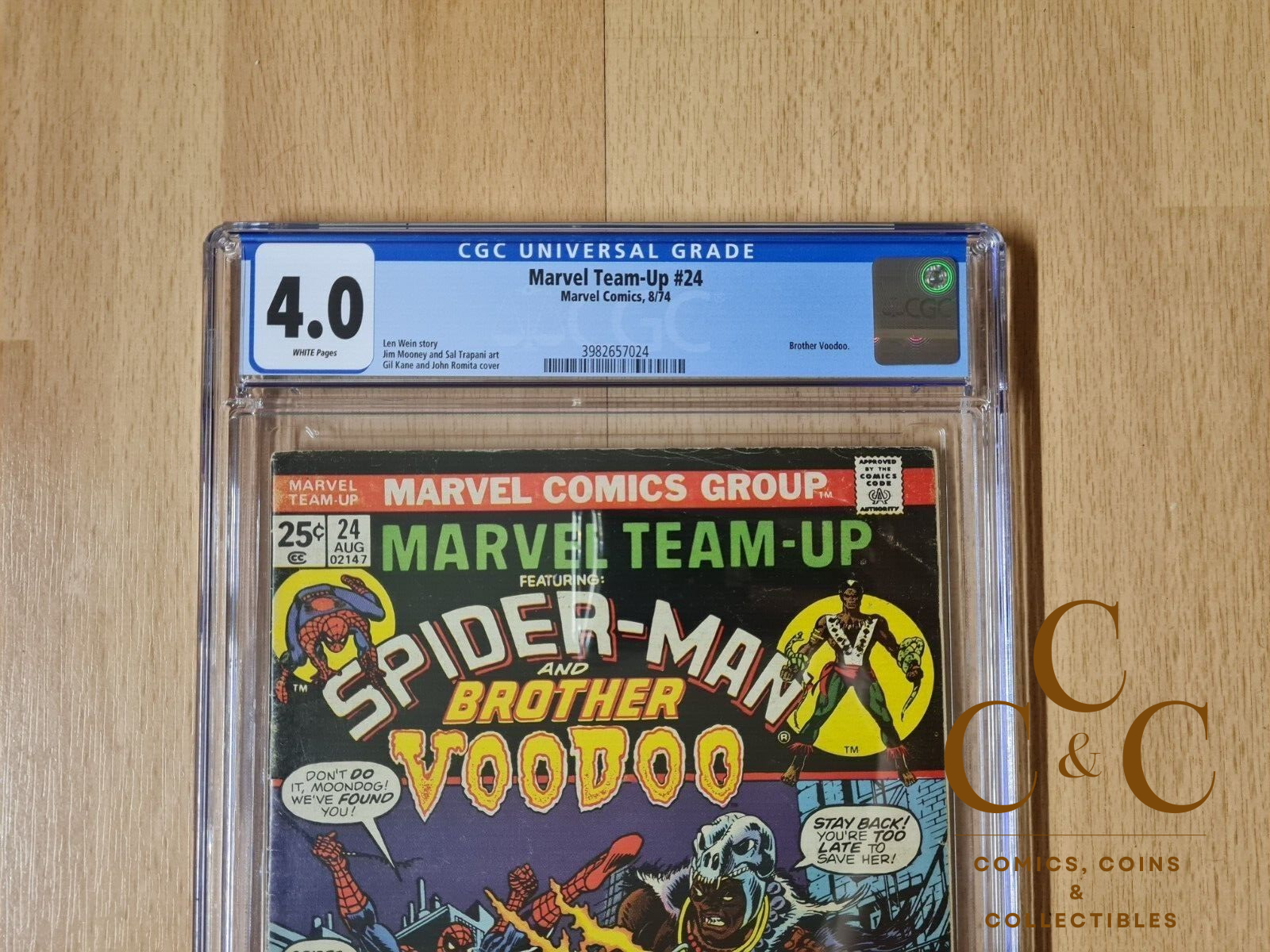 MARVEL TEAM-UP #24 - CGC 4.0 - MARVEL COMICS 1974 - Brother Voodoo & Spider-Man - Image 2