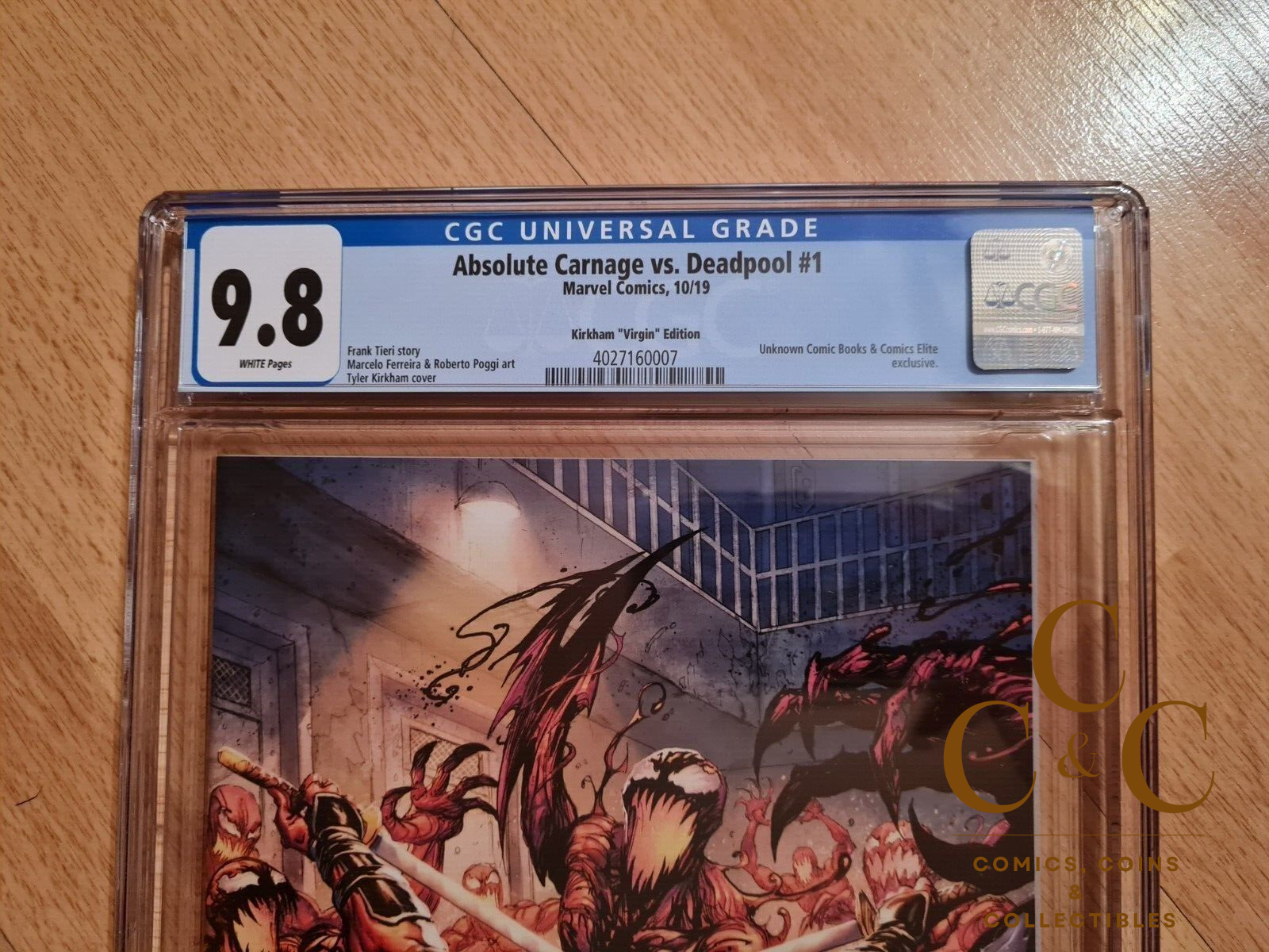 ABSOLUTE CARNAGE VS DEADPOOL #1 TYLER KIRKHAM VIRGIN EXCLUSIVE - CGC 9.8 - Image 2