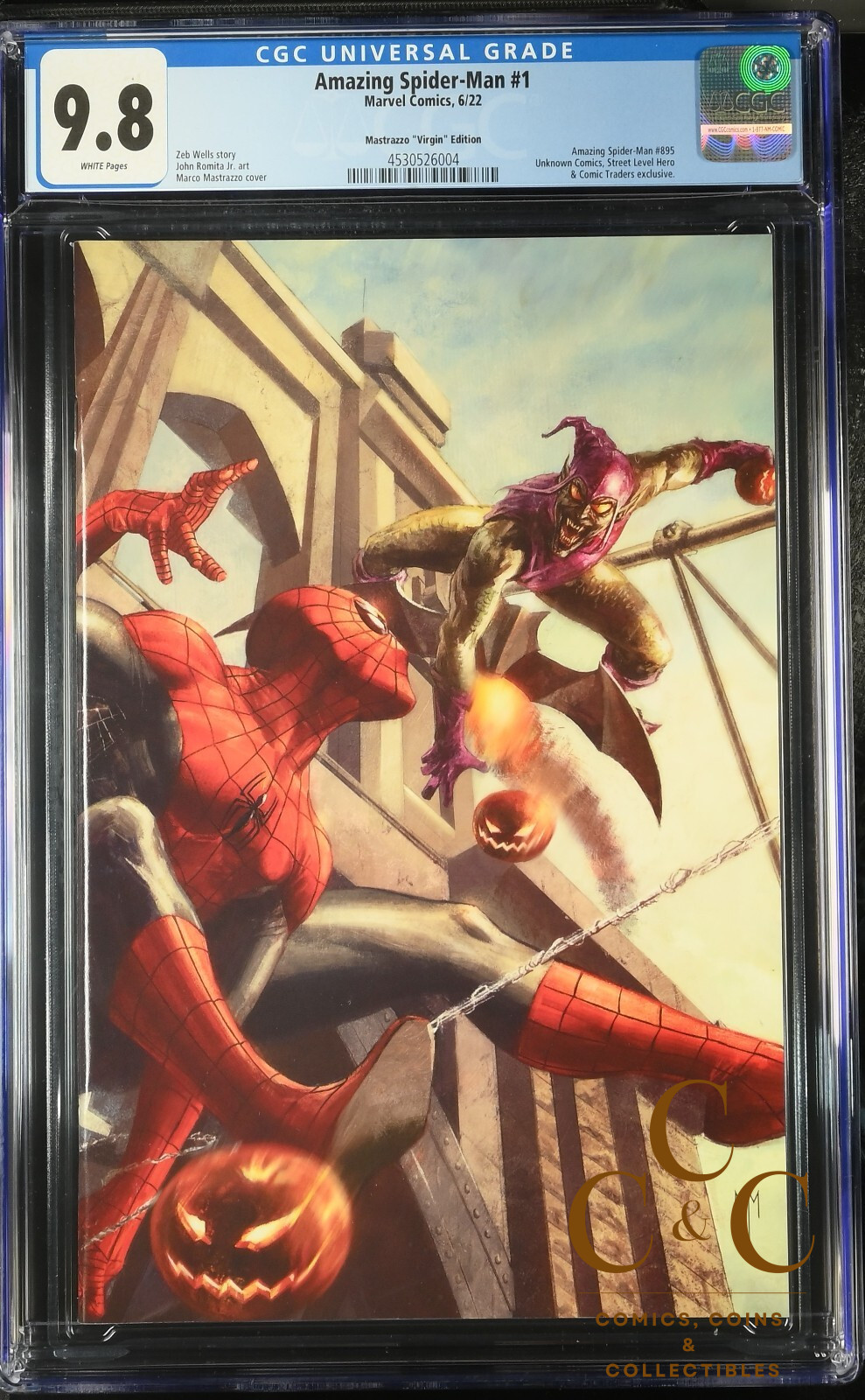 2022 - AMAZING SPIDER-MAN #1 - UNKNOWN COMICS MASTRAZZO Virgin VARIANT - CGC 9.8