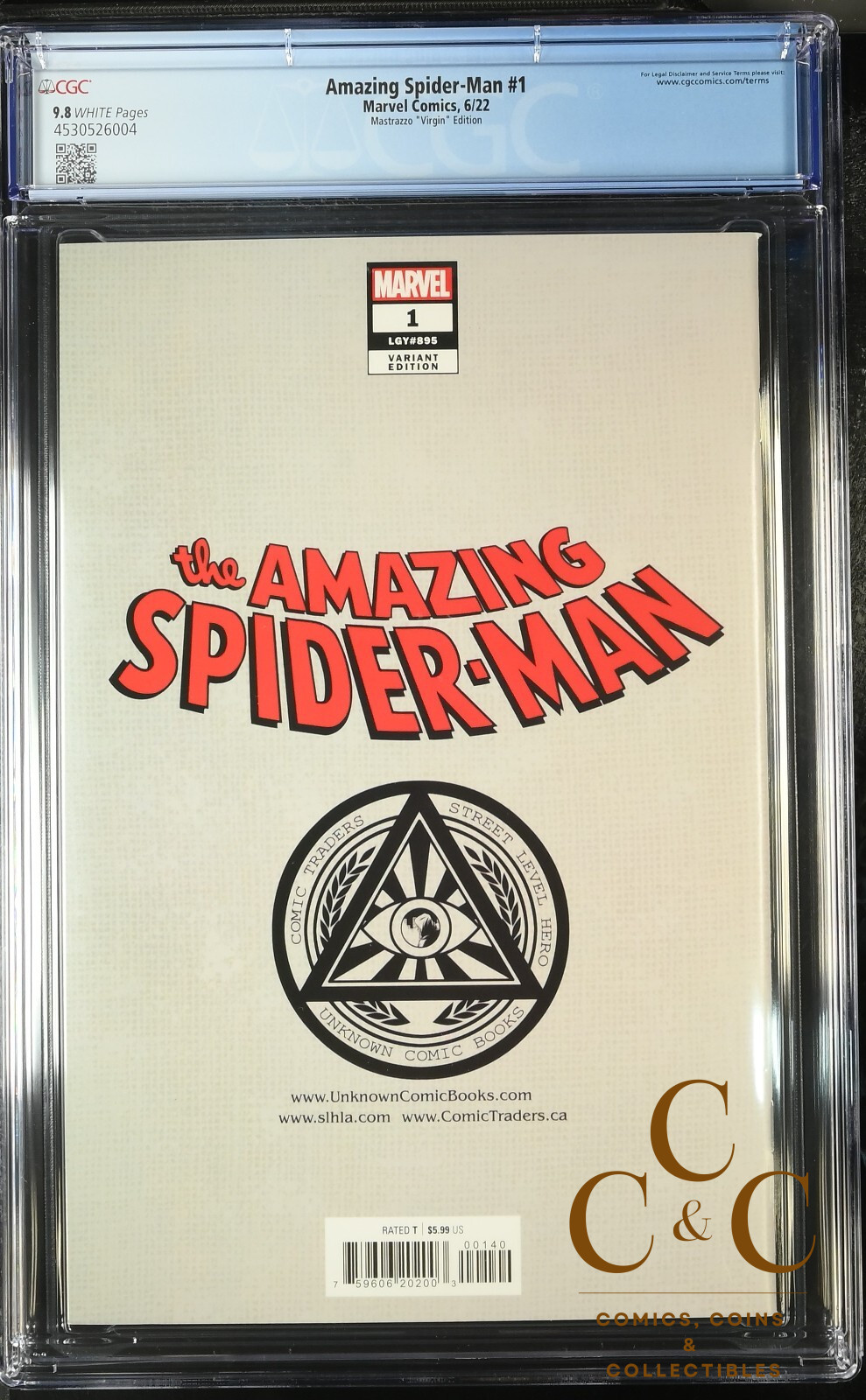 2022 - AMAZING SPIDER-MAN #1 - UNKNOWN COMICS MASTRAZZO Virgin VARIANT - CGC 9.8 - Image 2