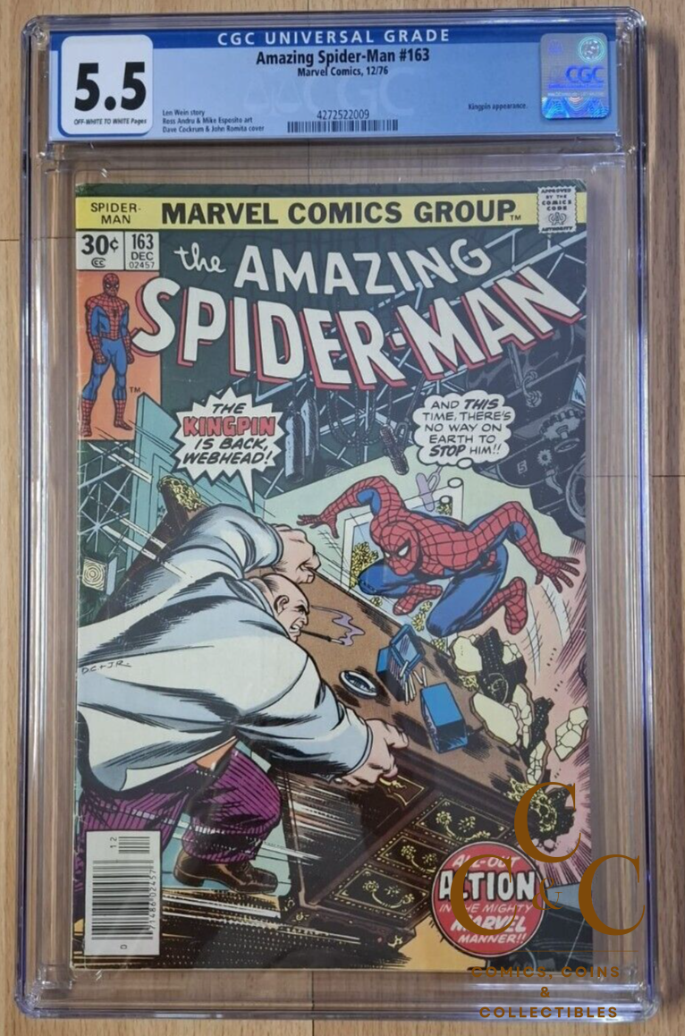 Amazing Spider-Man # 163 - Cgc 5.5 - Marvel 1976 - Kingpin