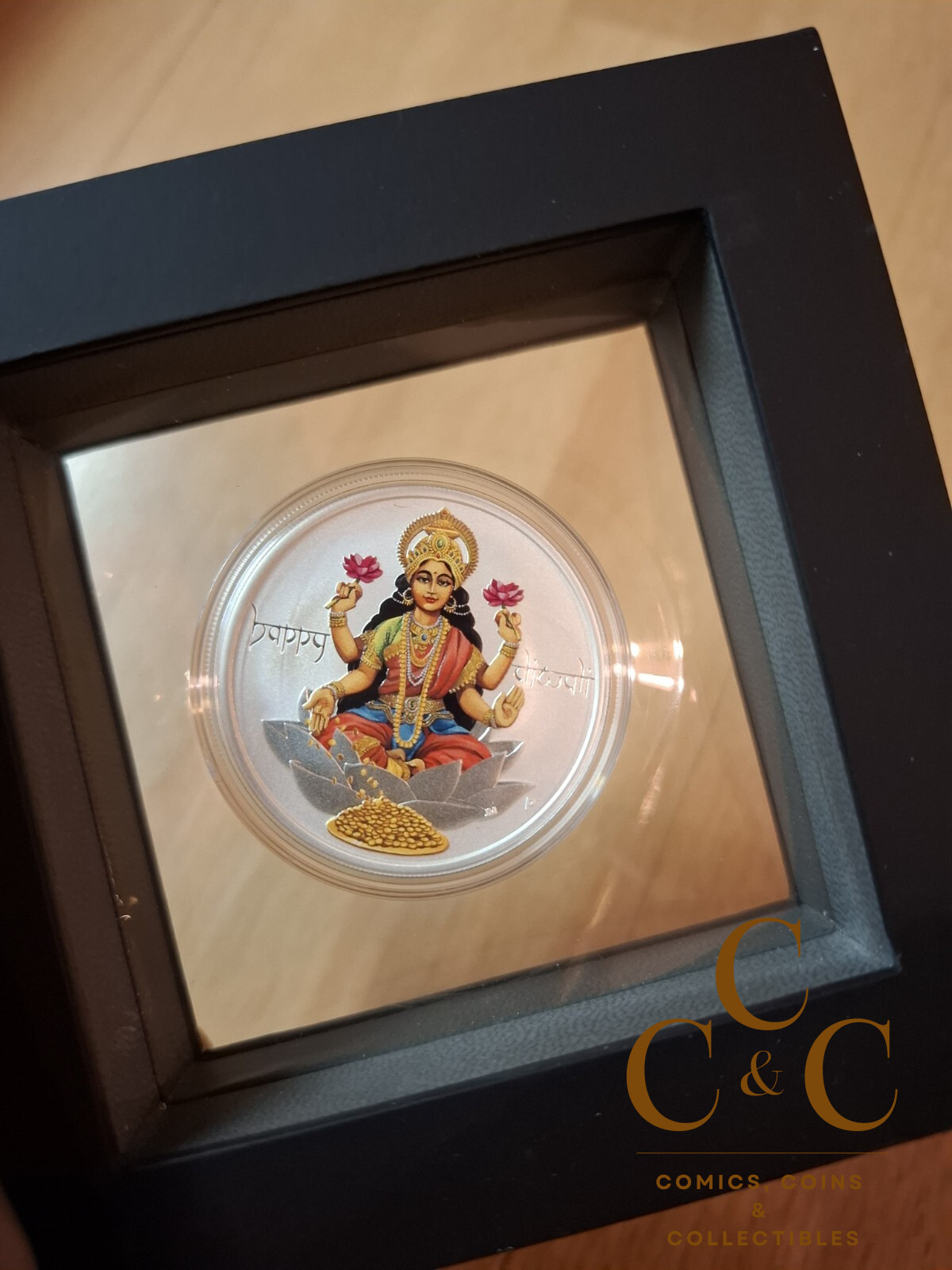 2017 Happy Diwali - 1oz 9999 Silver Coloured Medallion In Display Box - Image 5