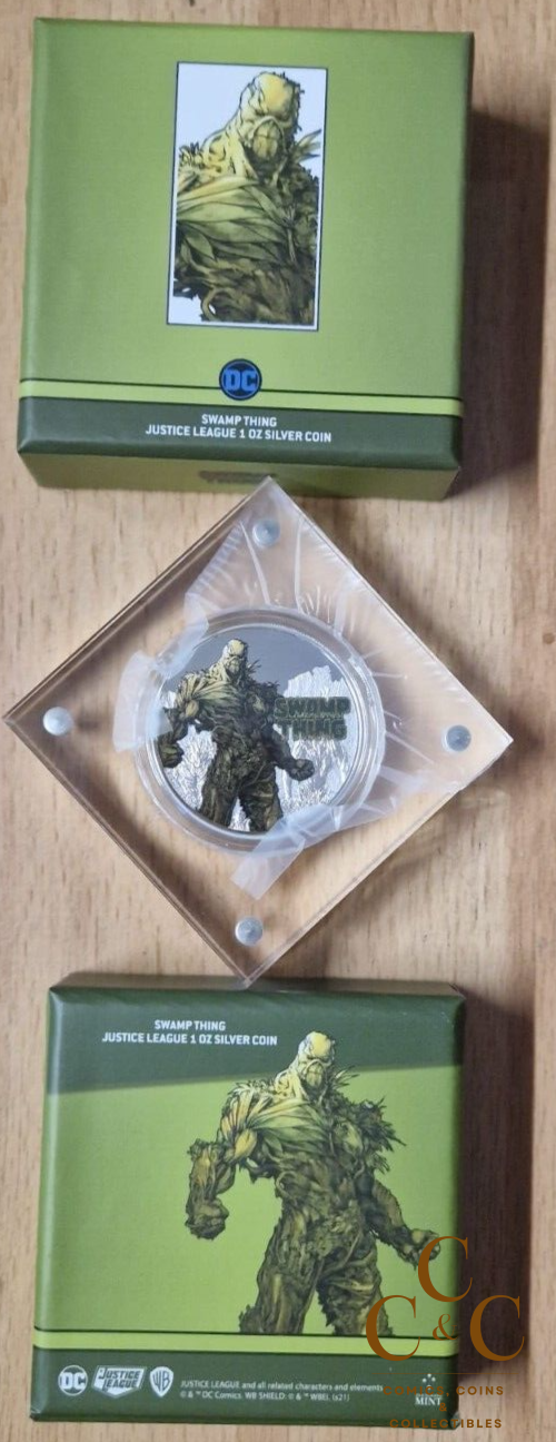 2021 - 1 Oz Silver - $2 Niue - DC Justice League 50TH ANNIVERSARY OF SWAMP THING