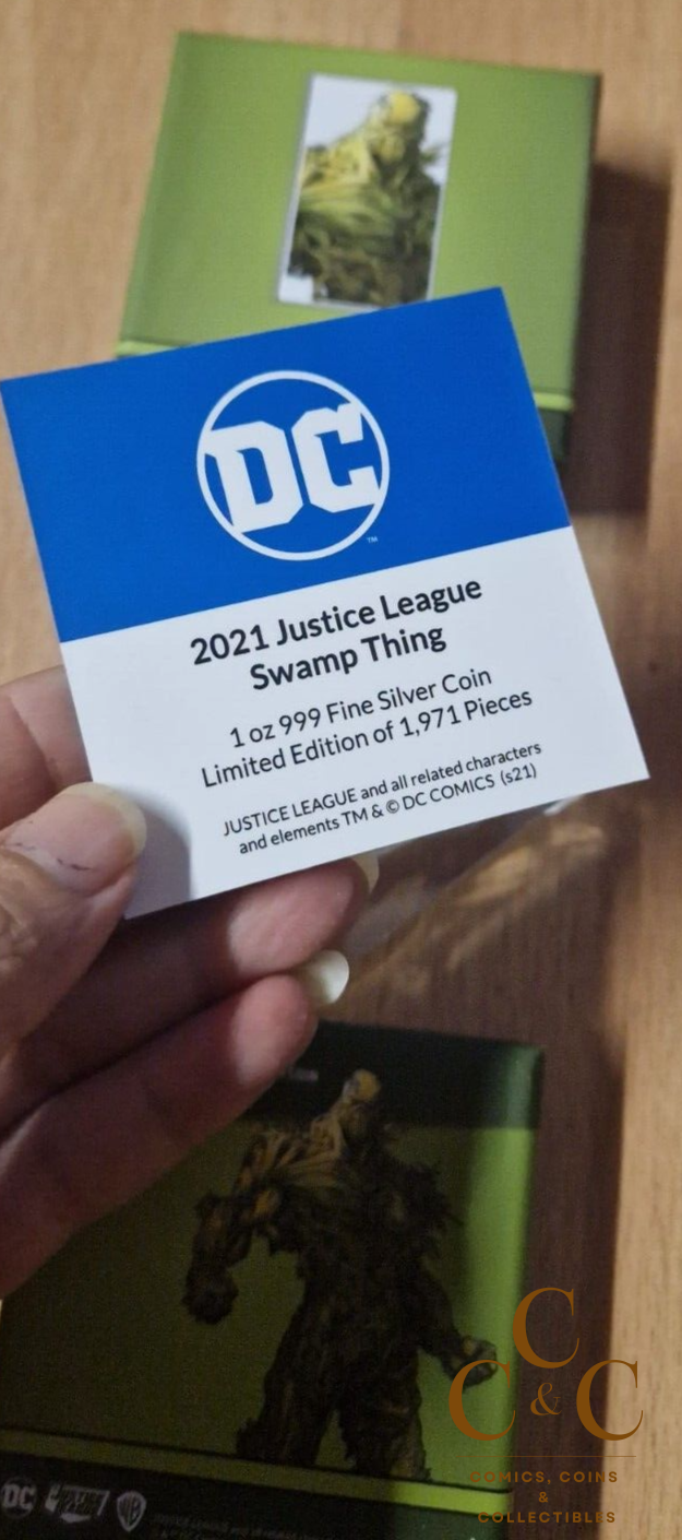 2021 - 1 Oz Silver - $2 Niue - DC Justice League 50TH ANNIVERSARY OF SWAMP THING - Image 6