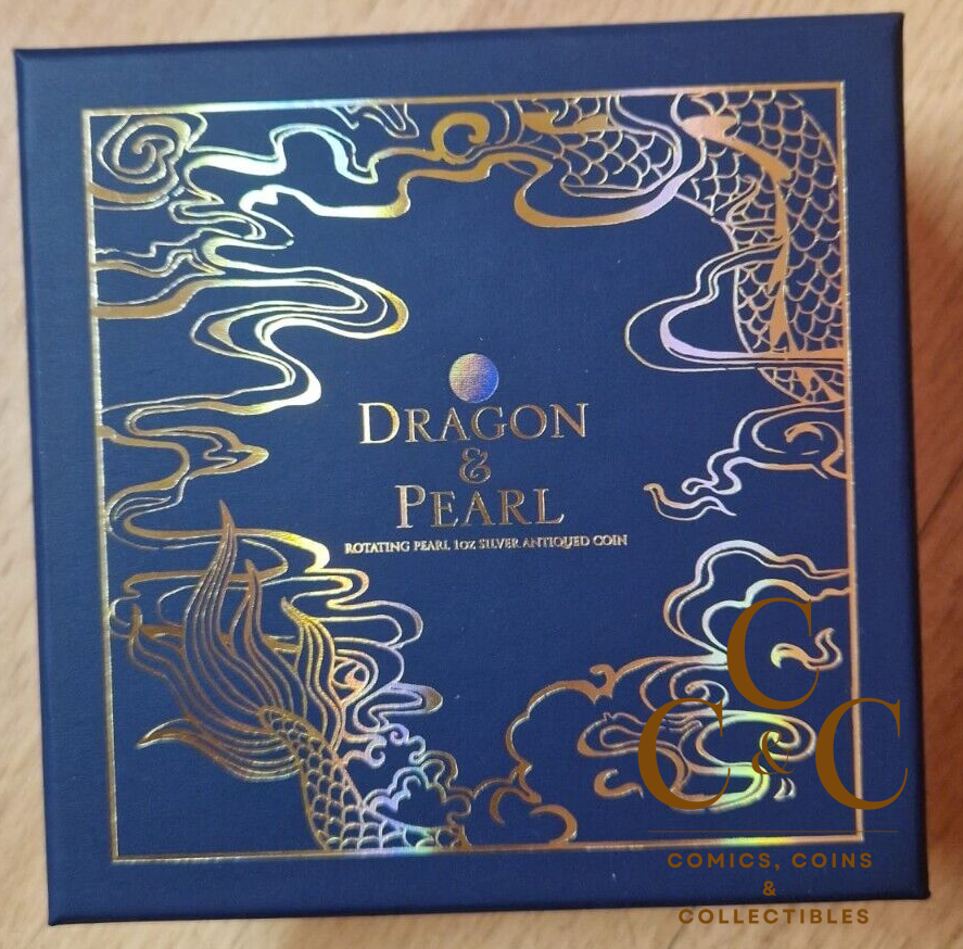 Perth Mint 2017 -Dragon & Pearl - Rotating Pearl - 1oz Silver Antiqued Coin