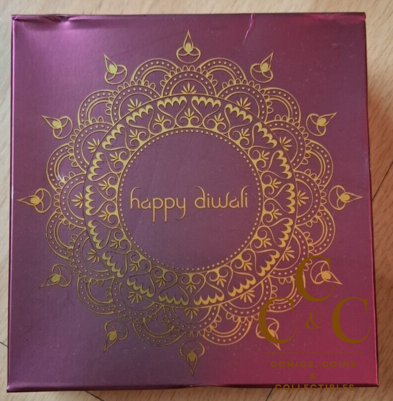 2017 Happy Diwali - 1oz 9999 Silver Coloured Medallion In Display Box - Image 3