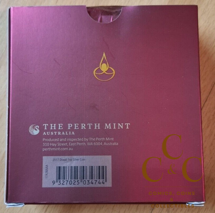 2017 Happy Diwali - 1oz 9999 Silver Coloured Medallion In Display Box - Image 4