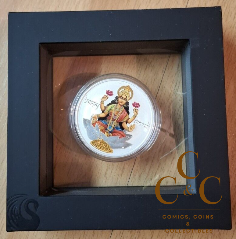 2017 Happy Diwali - 1oz 9999 Silver Coloured Medallion In Display Box