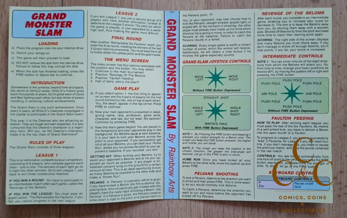 Grand Monster Slam (Rainbow Arts 1989) Amiga (Disk, Manual, Box) - Image 3