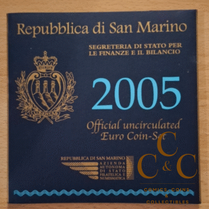 San Marino, Set 2cts, 20 cts, 2 Euro, Coin card, 2005, Rome