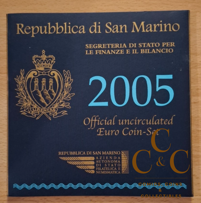 San Marino, Set 2cts, 20 cts, 2 Euro, Coin card, 2005, Rome