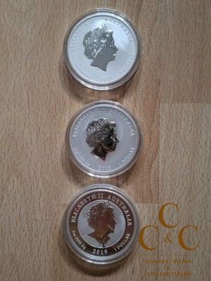 3x 1 Oz Silver Perth Mint - Dragon & Phoenix 2017 -2019 Myths & Legends - Image 2