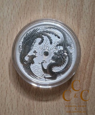 3x 1 Oz Silver Perth Mint - Dragon & Phoenix 2017 -2019 Myths & Legends - Image 3