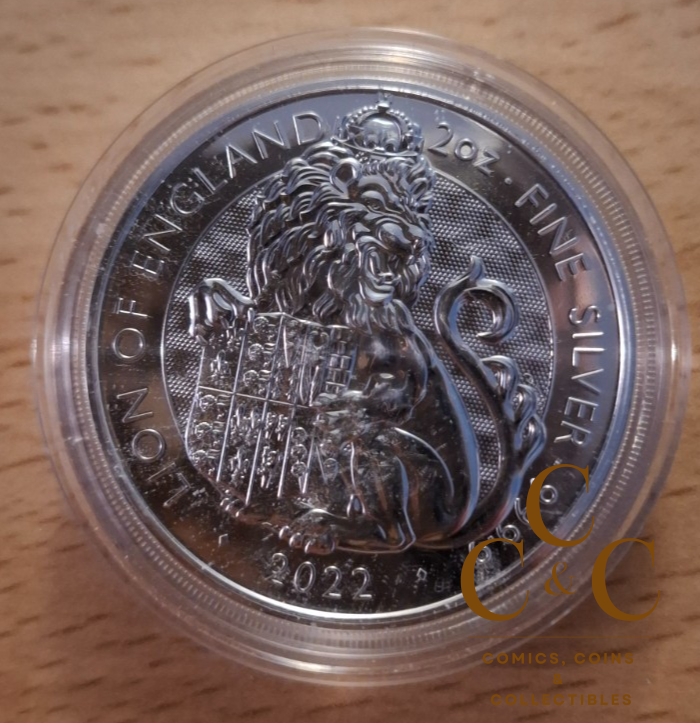 Royal Tudor Beasts - Lion of England - 2 oz Silber Coin Großbritannien 2022