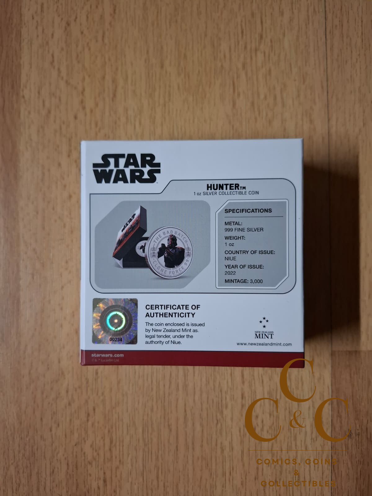 Star Wars - The Bad Batch - Hunter 1 oz Silber PP - 2022 NIue - Image 2