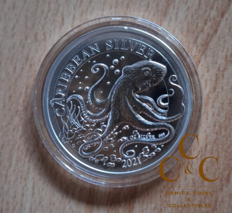 1 Oz Silver 2021 - Barbados Octopus