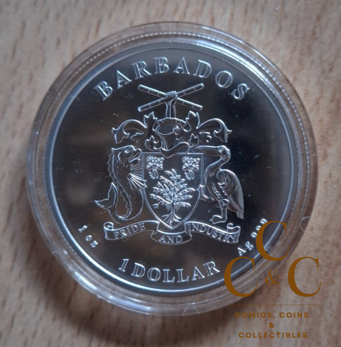 1 Oz Silver 2021 - Barbados Octopus - Image 2