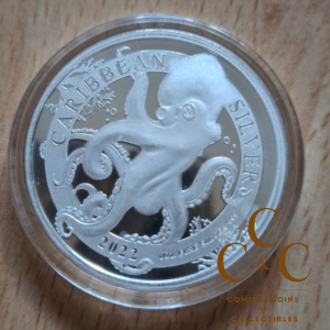 1 Oz Silver 2022 -  Barbados Octopus