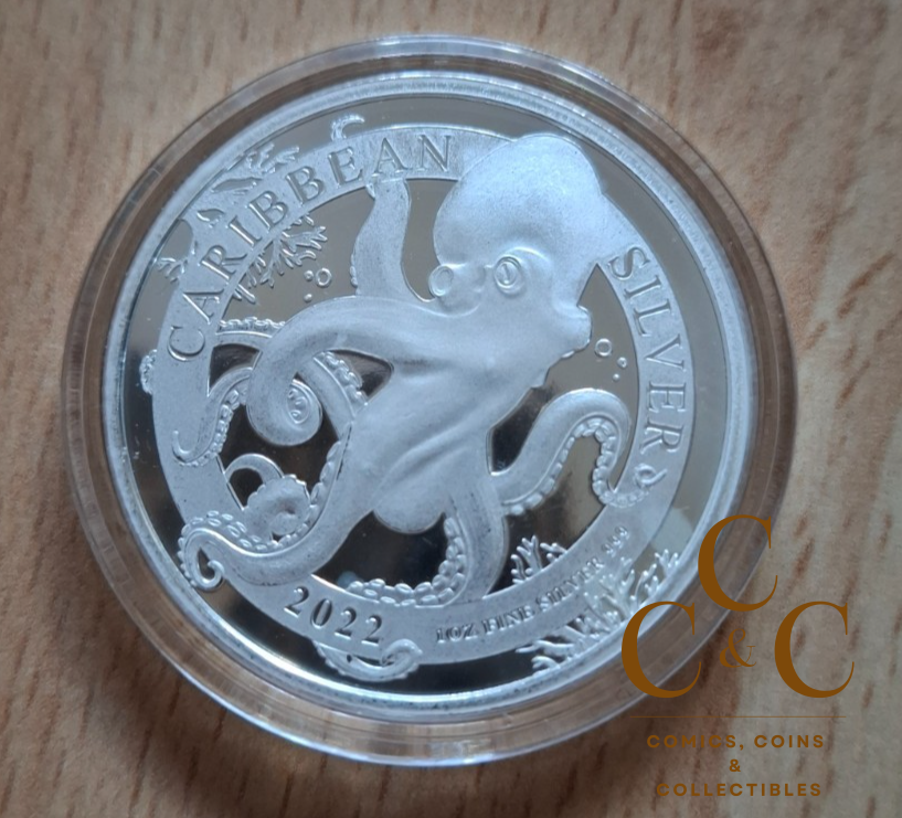 1 Oz Silver 2022 - Barbados Octopus
