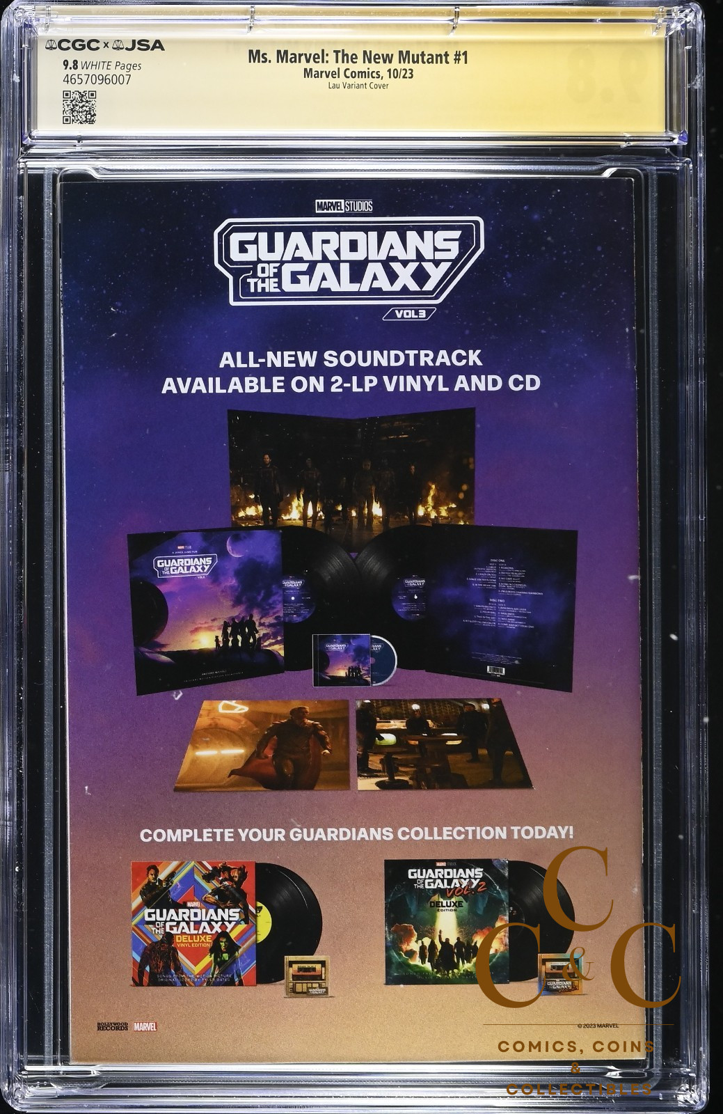 Ms. Marvel #1 2023 Artgerm CGC 9.8 SS Signed by SANA AMANAT, PIRZADA & VELLANI - Image 2