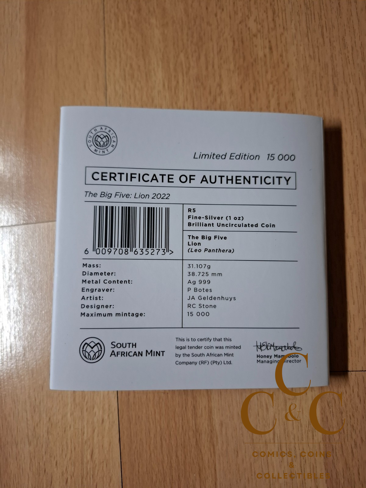 Silbermünze 1 Oz ST Südafrika - Big Five II. Löwe (2.) 2022 - im Blister - Image 4