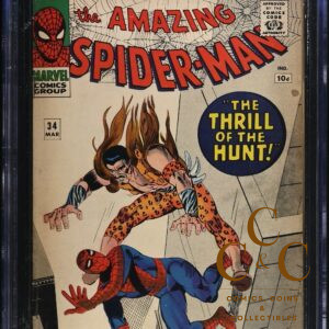 Amazing Spider-Man #34 - Marvel 1966 - CGC 5.0 (Kraven & Gwen Stacy App)