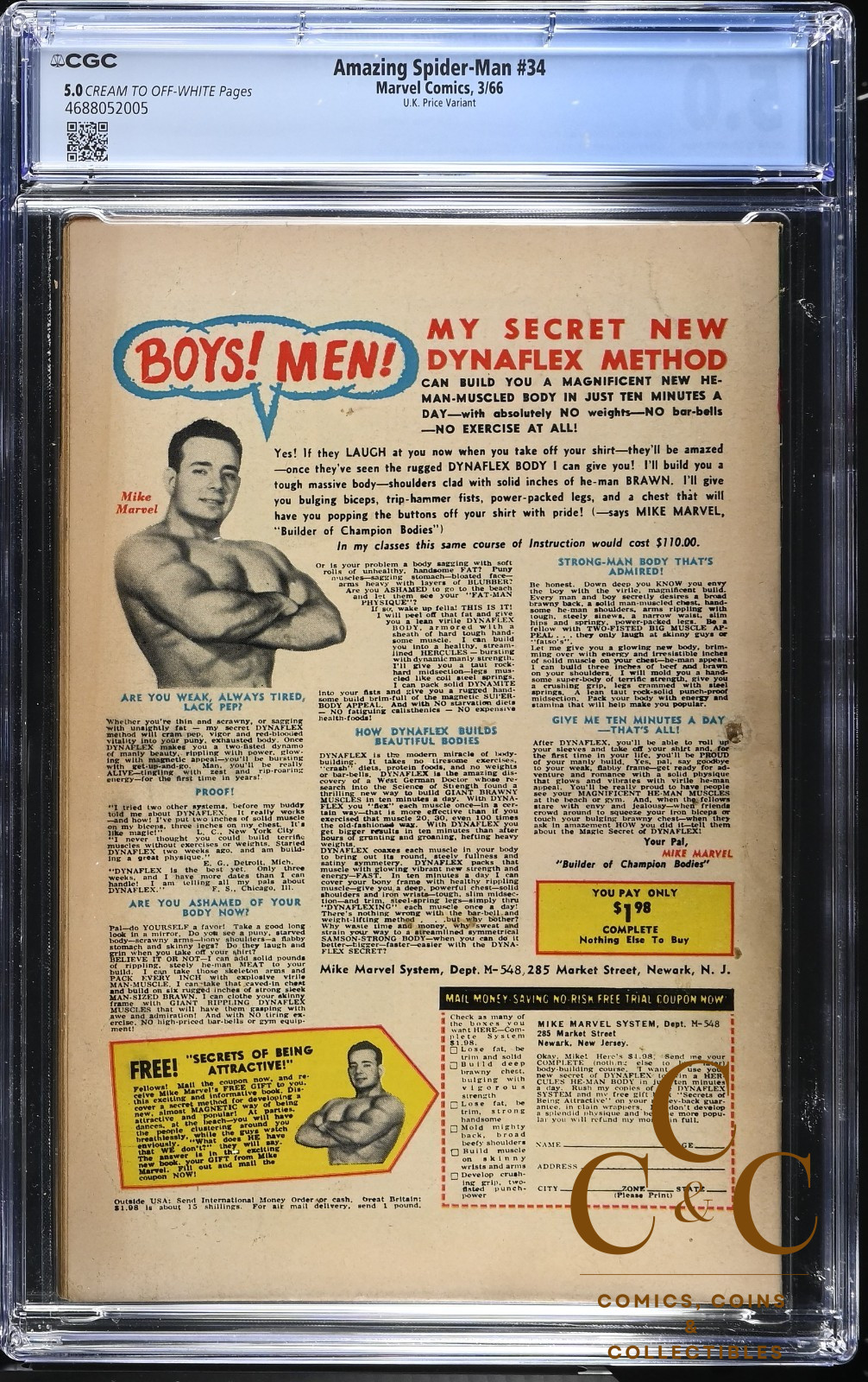 Amazing Spider-Man #34 - Marvel 1966 - CGC 5.0 (Kraven & Gwen Stacy App) - Image 2