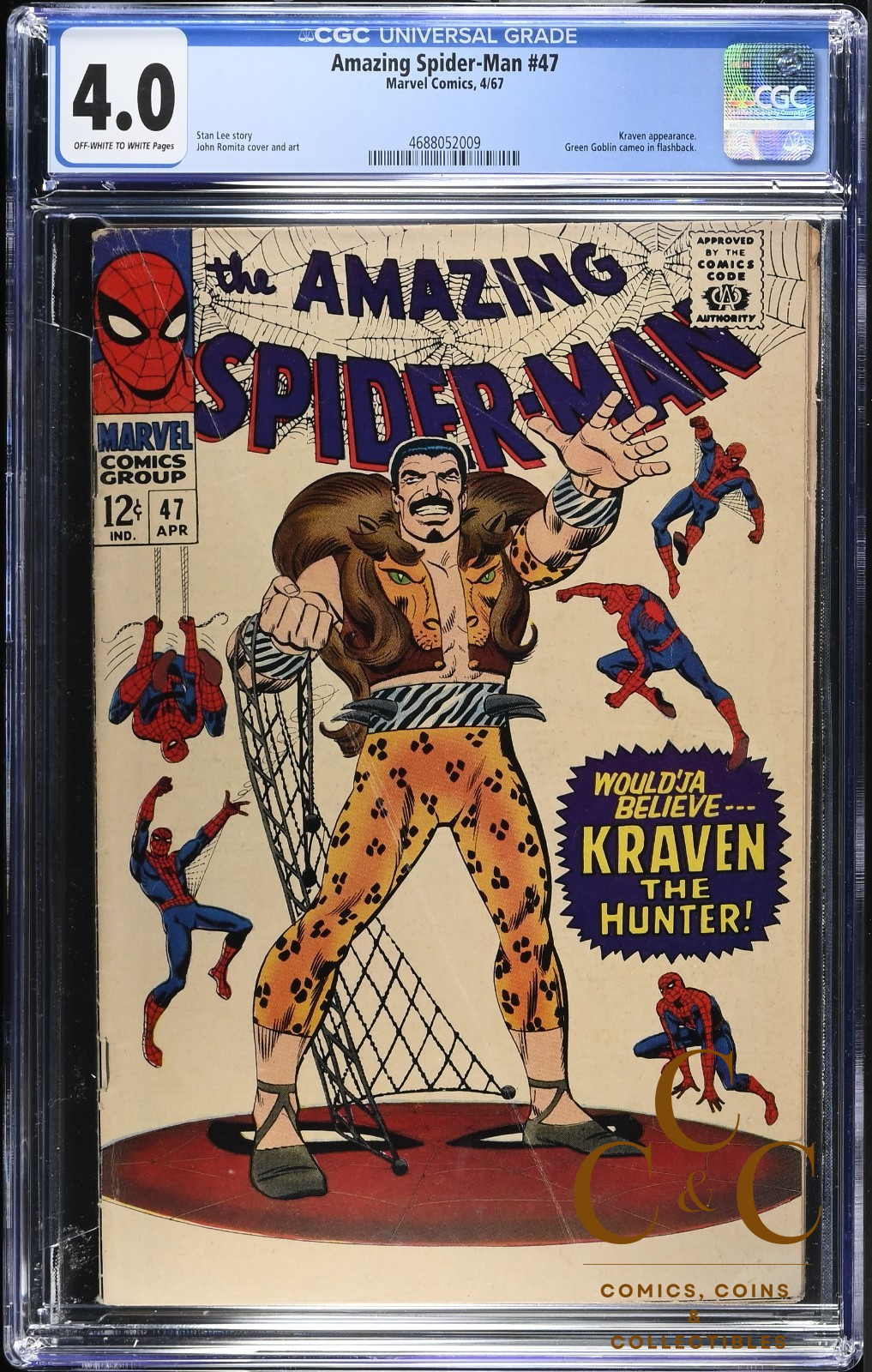 Amazing Spider-Man #47 - Marvel 1967 - CGC 4.0 (Kraven App)