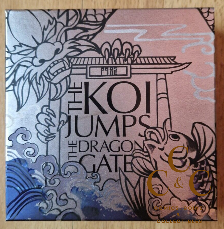 5 oz Coloured Silver Proof Coin - 2016 The Koi Jumps the Dragon Gate - Image 4