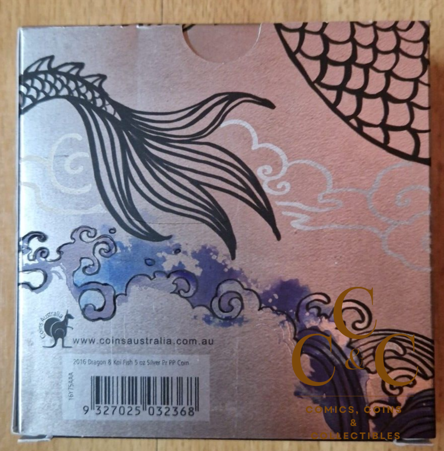 5 oz Coloured Silver Proof Coin - 2016 The Koi Jumps the Dragon Gate - Image 5