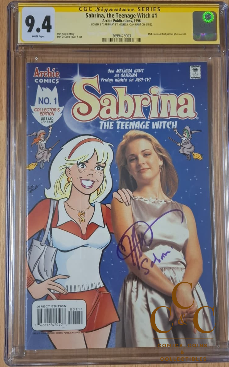 Sabrina The Teenage Witch #1 CGC 9.4 Photo Cover - signed by Melissa Joan Hart